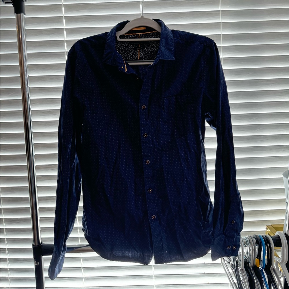 Blue Patterned Button Down